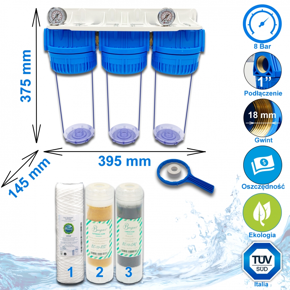 Триступенева система пом'якшення Paqua 10" - 18052 Триступенева система пом'якшення Paqua 10" - 18052